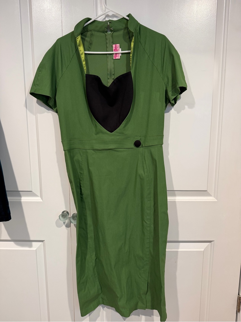 Pinup Couture Green Midi Dress with Black Heart Bodice